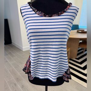 ANTHROPOLOGIE POSTMARK Twee Mixed Media Tank Top Size Medium VGUC